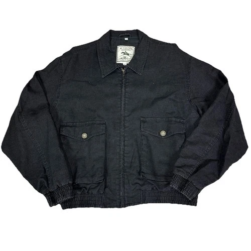 VTG M. Julian Adventures Mens Large Country Gentleman Canvas Jacket Black Coat - product listing photo