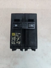 Square D HOM225 Circuit Breaker 25 Amps, 2 Poles 120/240 V Plug in Blurry#