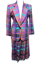 Vintage 80's Christian Dior Separates Plaid Wool Skirt Suit 6