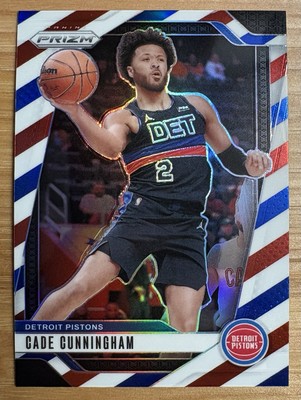 2024-25 Prizm Cade Cunningham Red White Blue #41 Detroit Pistons