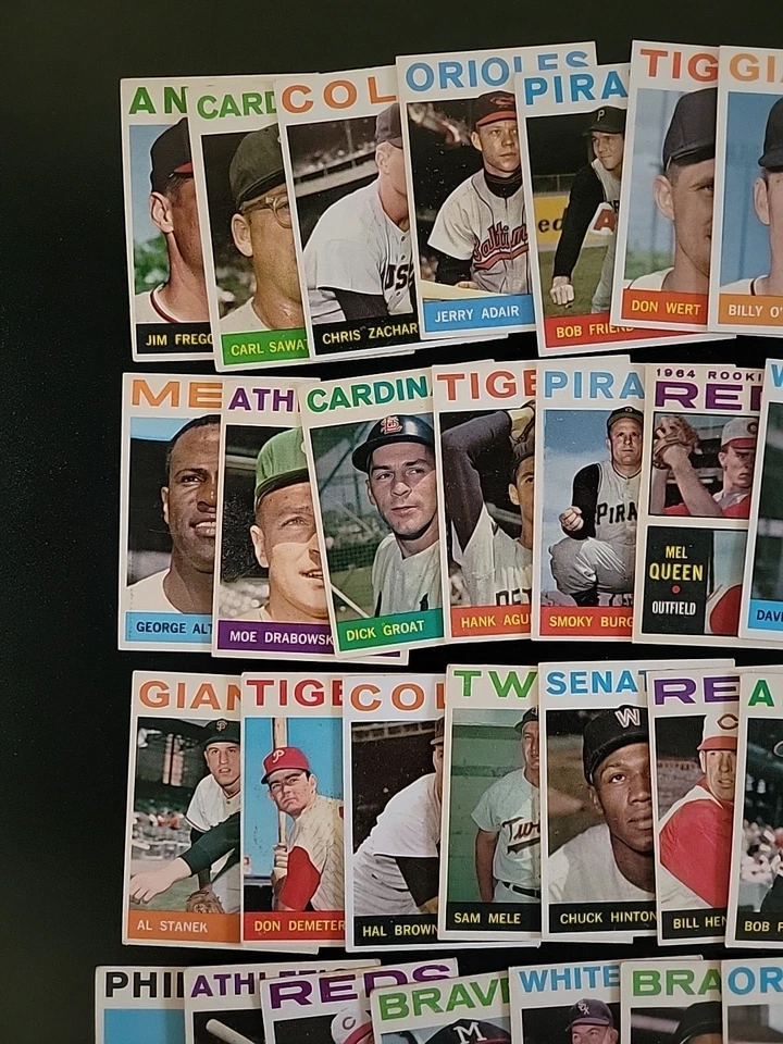 Tarjetas de béisbol 1964 Topps - Lote de 50 tarjetas - con Woody Held y John Boozer Foto 2 de 4