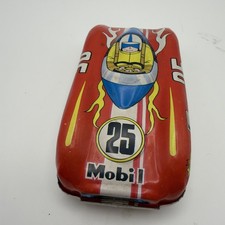 Vintage Tin Toy Red Race Car made in Japan, Tin Lithograph racecar, Nice   