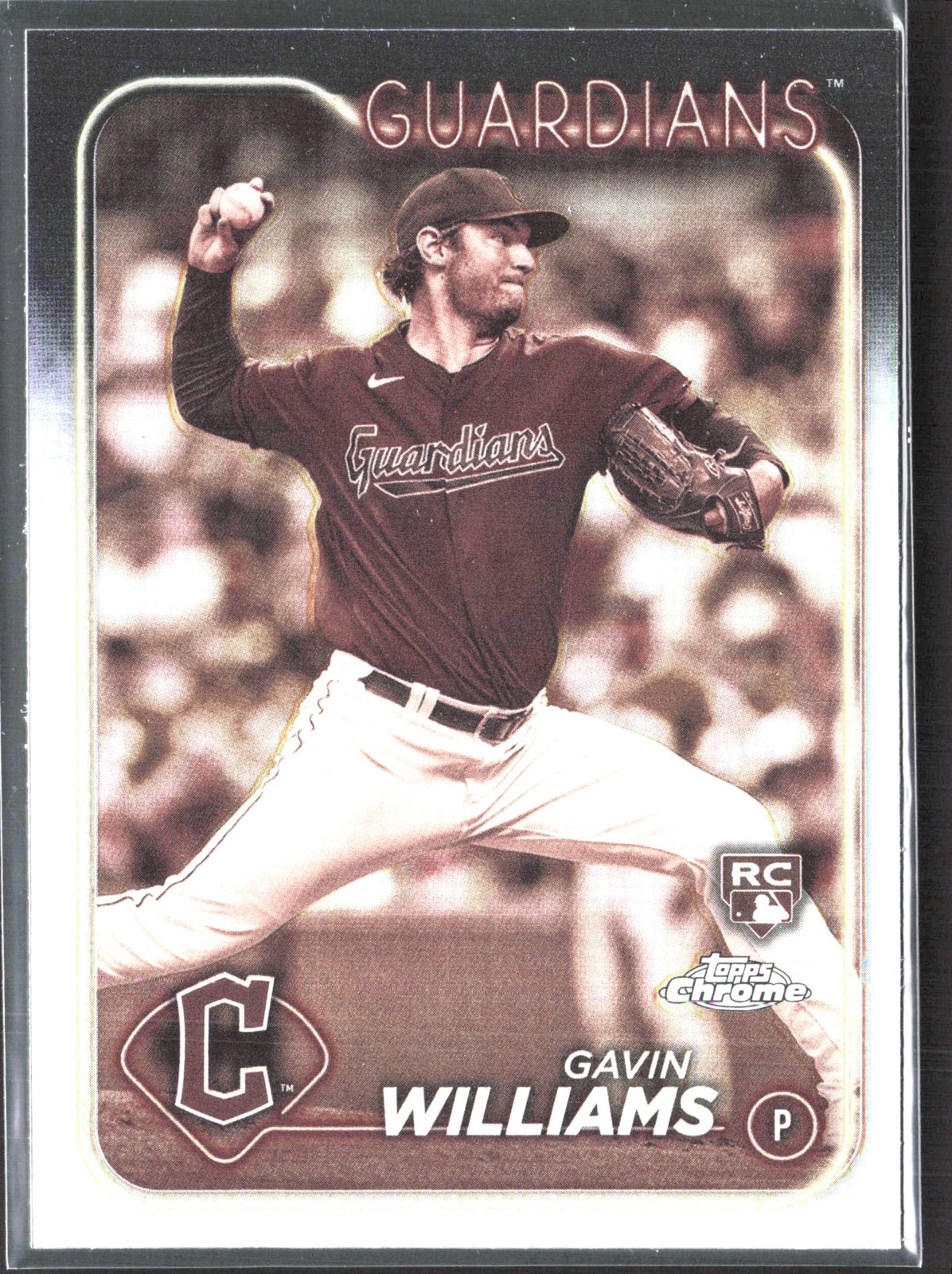 2024 Topps Chrome Gavin Williams #15 Sepia Refractor RC Guardians