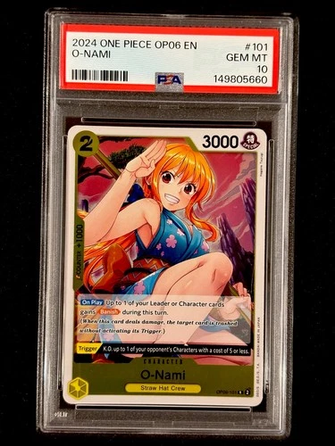 ONE PIECE OP06-WINGS OF THE CAPTAIN #101 O-NAMI PSA 10