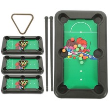 4 Sets Portable Mini Pool Table Game Plastic Billiard Toy for Kids Tabletop