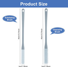 2 Pack Toe Cleaning Brush 15.7" Long Handle Soft Rubber Toe Scrubber Brush Po...