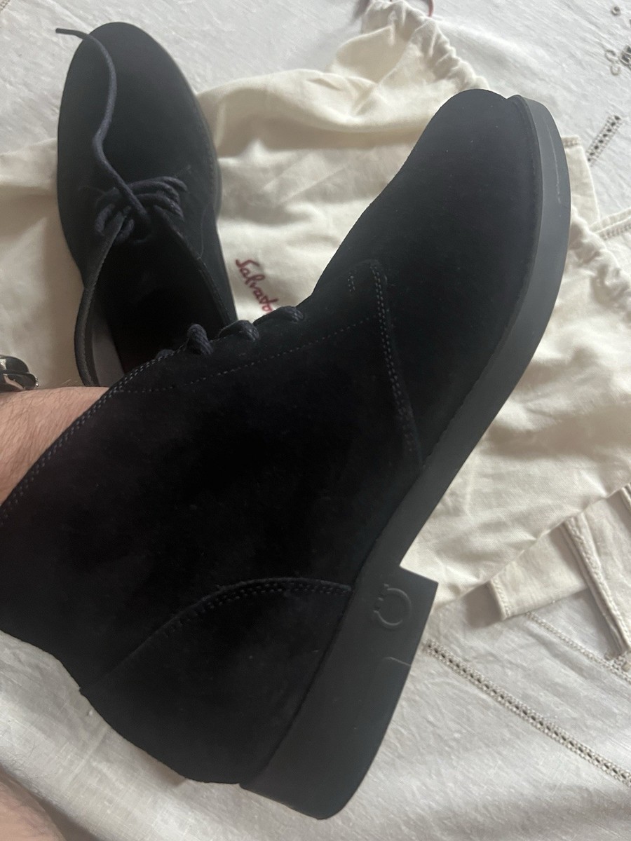 Salvatore Ferragamo Men’s Royal Blue Suede Ankle Boots Salvatore Ferragamo Men main image 4