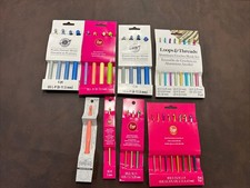 Crochet Hooks Lot Of 33 Metal And Plastic Various Sizes Boye And Loops  Thread