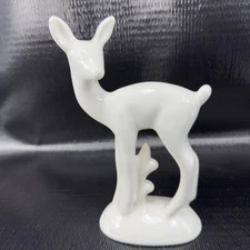 Vintage CALIFORNIA Pottery Metlox Baby Deer Fawn Figurine White Hand Made VTG