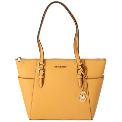 #ad #ad Michael Kors Charlotte Large Top Zip Leather Tote Golden Rod Yellow $89.99