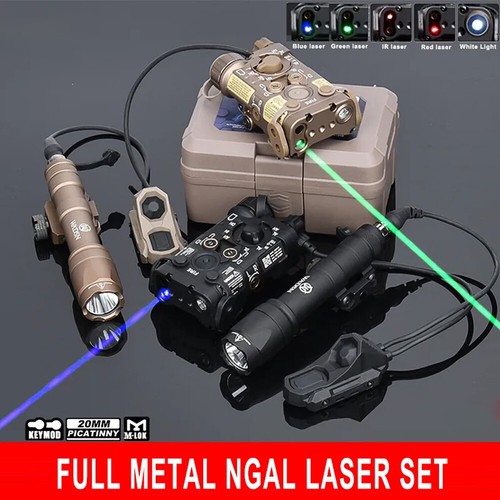 WADSN Metal Green/Red/Blue Laser Sght+IR Laser LED Flashlight Illuminator Aiming
