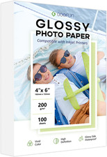 4X6 Photo Paper, 200GSM/54LB Glossy Inkjet Printer Paper for Dye , 100 Sheets
