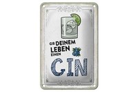 Blechschild Alkohol 12X18 Cm Gib Deinem Leben Einen Gin Deko Schild