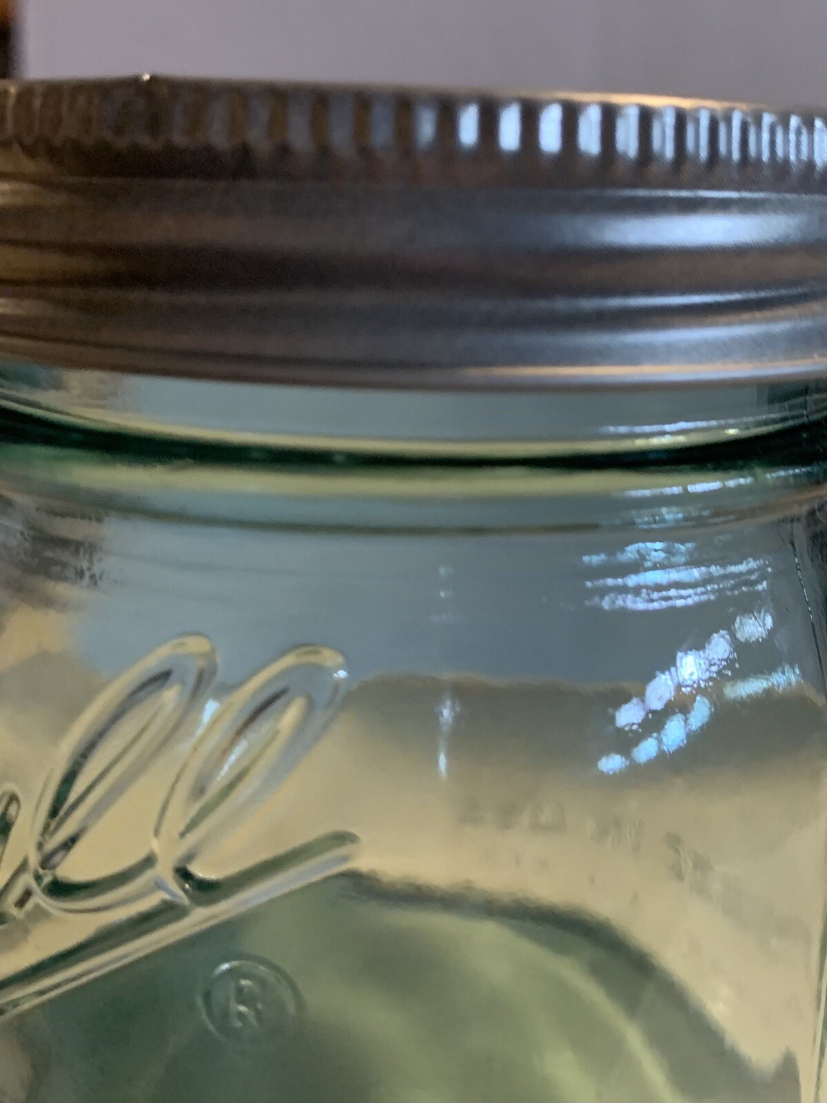 Blue Aqua Ball Half Pint Vintage Mason Jar With Lid And Band Collector's Edition