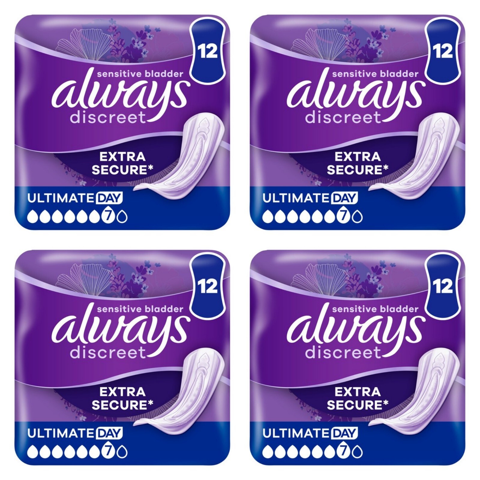 Always Discreet Extra Secure Ultimate Day Size 7 48 PADS eBay