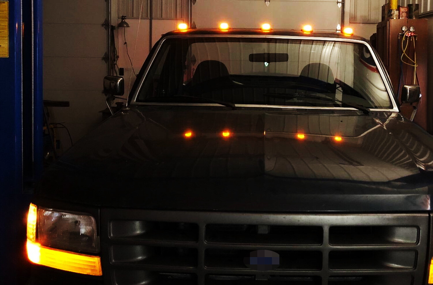 5pc Clear Lens Amber Full LED Cab Roof Marker Lights For Ford 198097