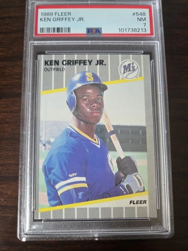 1989 Fleer  #548 Ken Griffey Jr Rookie (RC) PSA 7 Near Mint FRESH GRADE!