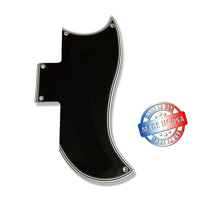 Made In USA WIDE BEVEL 5 Ply Black/White Pickguard for Epiphone Muse SG