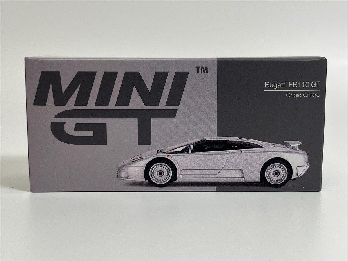 Miniature Bugatti EB110 GT 1995 Argentée - Échelle 1:64 - Marque MINI-GT - Référence MGT00704-L - Modèle Left Hand Drive (LHD)