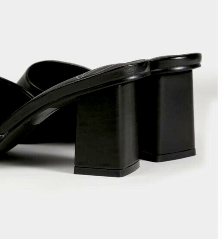 MISSGUIDED Black Square Toe Block Heel Mule Sandals in Black US