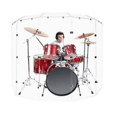 PENNZONI Drum Shield 5.5ft Acrylic Panels w/ Deflector Bright Chrome Hinges