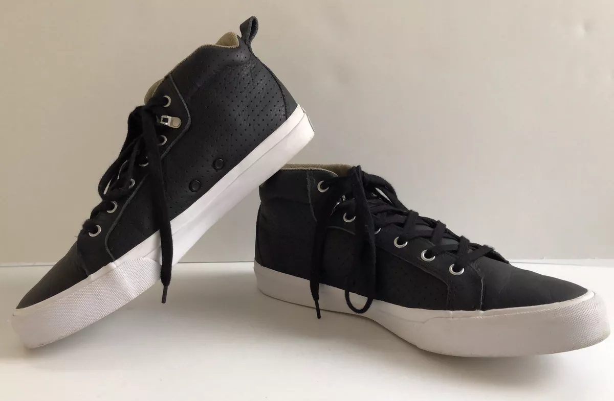 Converse 151051C All Star Fulton Black Leather Mid Sneakers Unisex Men s SZ 10