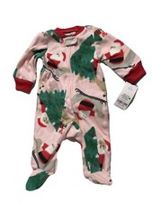 Fleece sleep and play pink by Carters 3 months. Christmas.   Santa Claus