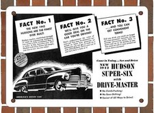 Metal Sign - 1942 Hudson Super Six 4 Door Sedan - 10x14 Inches