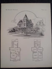 Victorian Design Architecture Shingled Lake House Mansion Plan Historic 1885 229