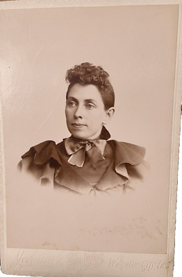 ATQ Cabinet Card Woman Poof Hair Long face Johnsons Studio Webster City IA