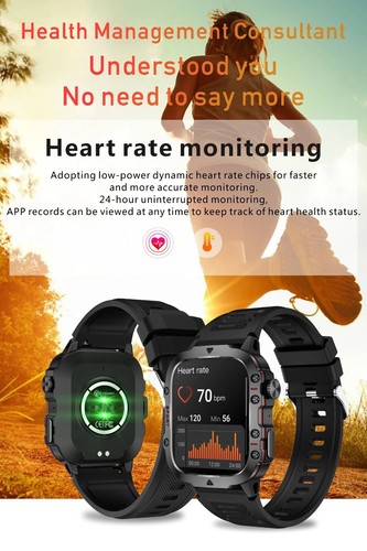 1.96" AMOLED Smartwatch Bluetooth Ekran połączeń 100+ trybów sportowych IP68 Wodoodporny - Zdjęcie 14 z 44