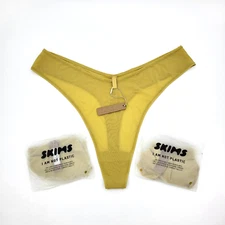 SKIMS (3) Jelly Sheer Dipped Thong in Topaz - Size 4X Lot of 3 Pair NWT