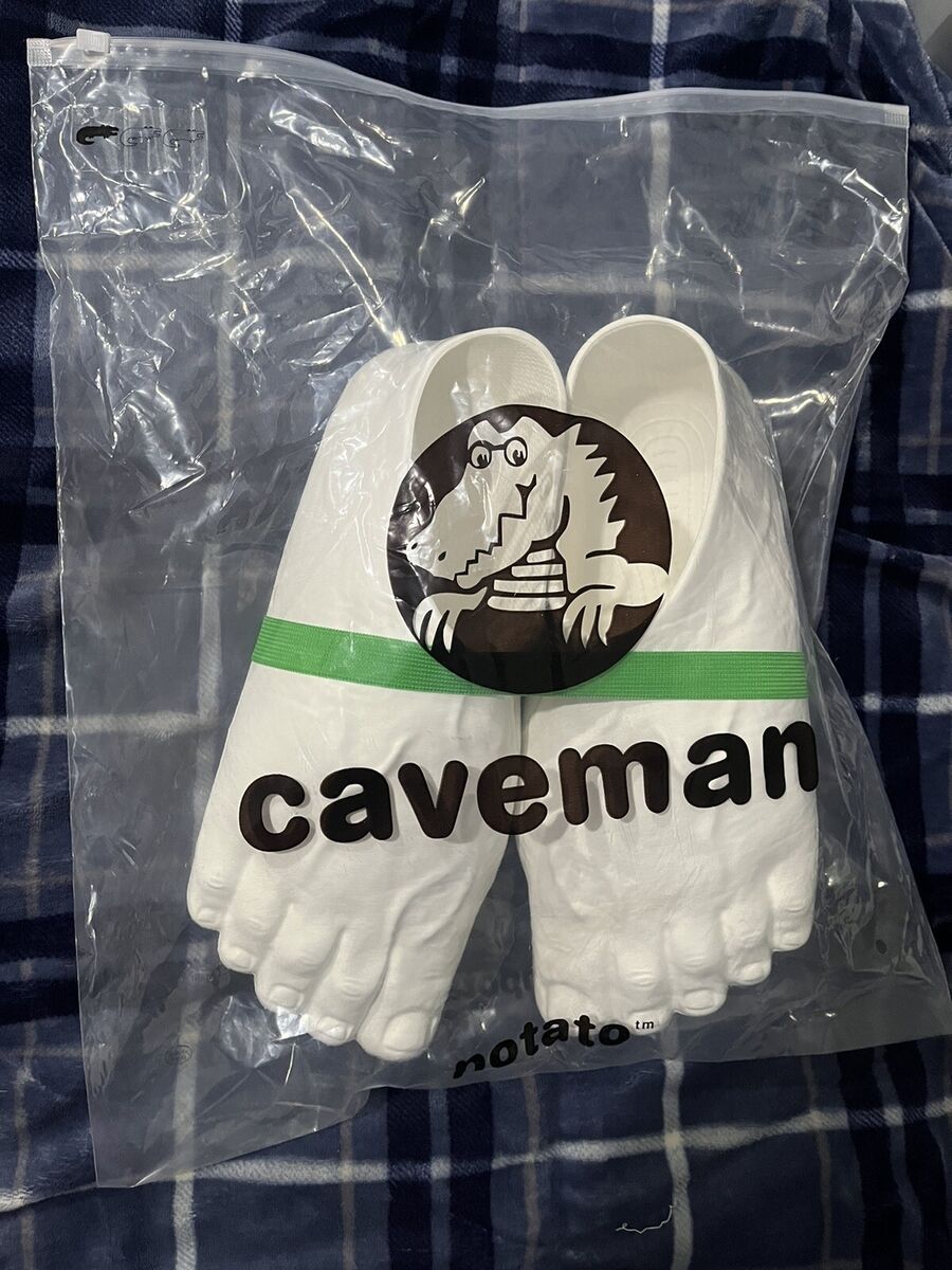 Brand New Imran Potato Caveman Crocs White Size M - Depop