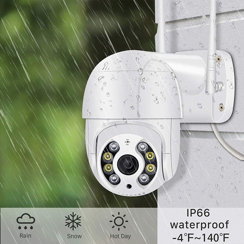 Caméra WiFi 5MP Sans Fil SmartCam - IP66 Extérieur, Vision Nocturne, Alarme TF