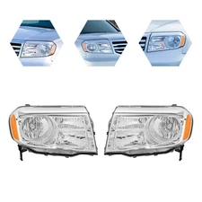 Left+Right Headlight Pair Halogen Headlight Assembly For 2012-2015 Honda Pilot