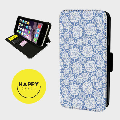 MITTELALTERLICHES BLUMENMUSTER - Kunstleder Klapp Handy Hülle Cover - iPhone/Samsung