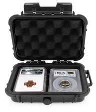 CM Graded Coin Case fits 4 NGC or PCGS Coin Slabs, Waterproof Coin Storage Box
