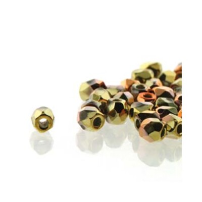 Czech True2 2mm Firepolish Glass Beads 18610 (600) Crystal California Gold Rush