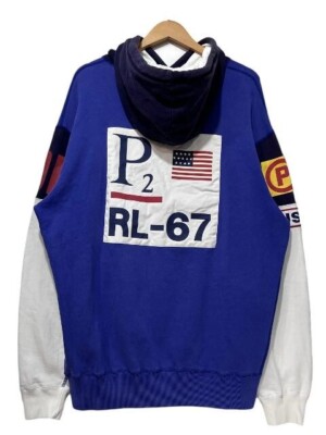 【流通少】 90s POLO SPORT Ralph Lauren RL-67 Vintage 90's Polo Ralph Lauren Hoodie Pullover P2 RL-67 American
