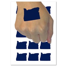 Oregon State Silhouette Temporary Tattoo Water Resistant Fake Body Art Set