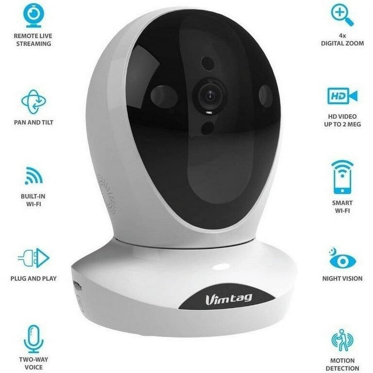 Vimtag P1 Premium IP Wifi Network Security Camera Pan/Tilt Night Vision