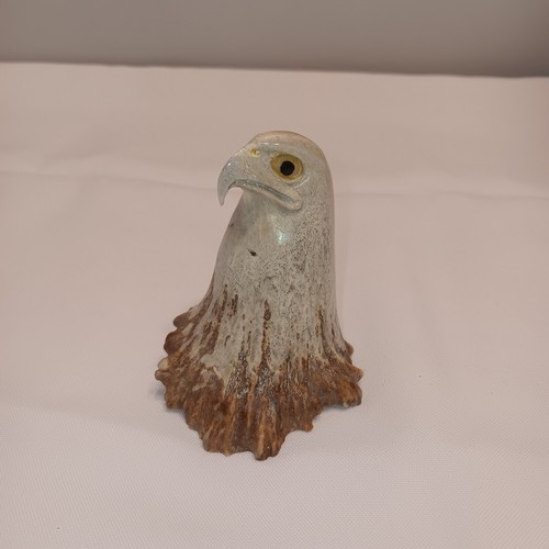 Clyde Drew Micmac Tribe Eagle Carving Moose Antler 1994 Newfoundland Canada