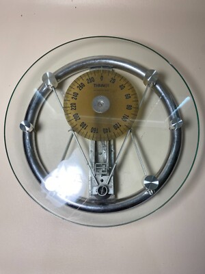 Vintage Thinner Glass Body Scale Retro Silver Mechanical Capacity 300 LBS 14''