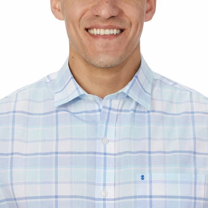 NUEVO CON ETIQUETAS Camisa de vestir Izod para hombre suave lavada con botones azul talla 16 34/35 $65 DD128 Foto 3 de 3