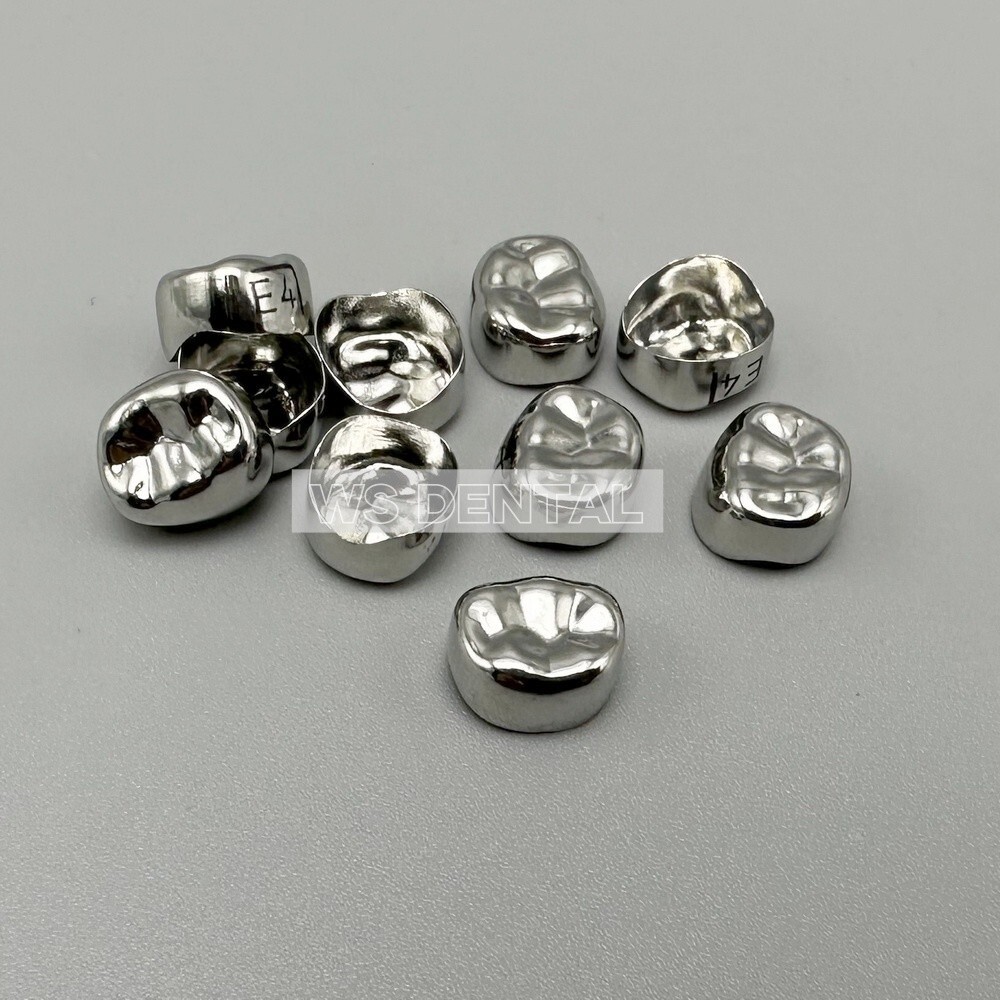 48 Corone Pediatriche In Acciaio Inox Per Molari Primari - Kit Completo Per Denti Da Bambino