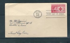 USA SC # 967 Clara barton FDC . No cachet