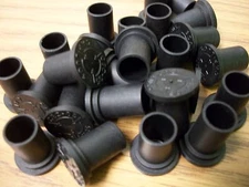 100 Plastic cap plug .30 I.D. .36 O.D. .61 tall. .587 deep. CEC-5 P4330556-2