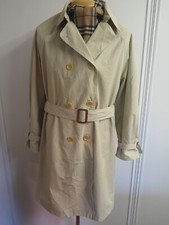 Genuine Burberry Beige Mac Trench Coat Raincoat Size M Uk 12 Euro 40