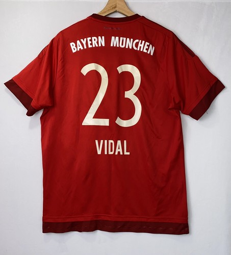 Camiseta de fútbol local Adidas Bayern Munchen Vidal #23 2015-2016 para hombre talla XL - Imagen 2 de 12