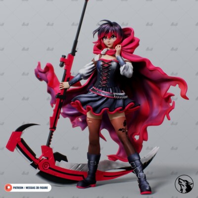 Ruby Rose RWBY Unassembled Unpainted 3D Printing Resin Model Kits